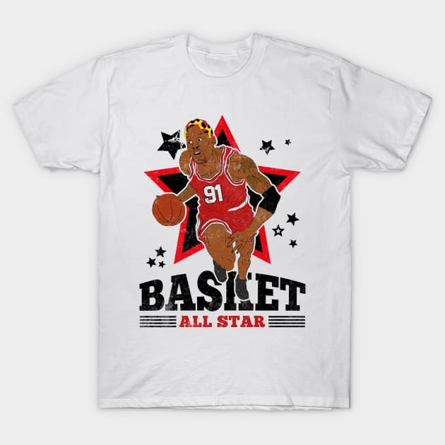 Rodman Basketball The Worm Chicago 91 All Star T-Shirt by TEEWEB